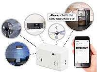 Luminea 2er-Set WLAN-Schalter für Licht, für Amazon Alexa & Google