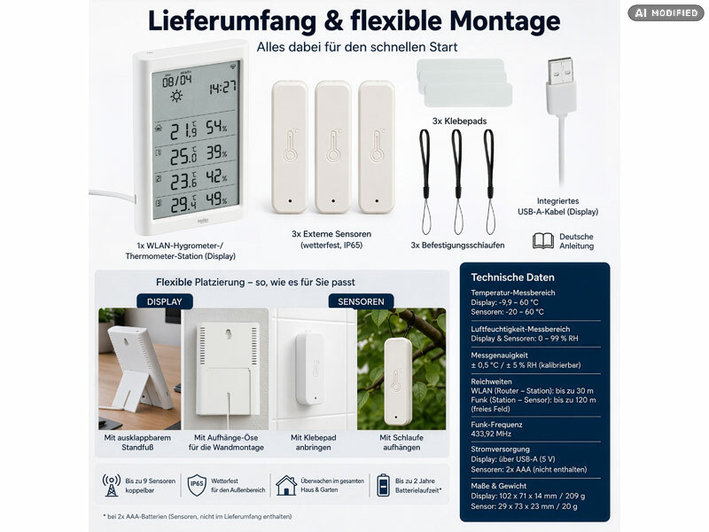 ; capteurs de température et d'humidité WLAN avec évaluations d'application capteurs de température et d'humidité WLAN avec évaluations d'application capteurs de température et d'humidité WLAN avec évaluations d'application 