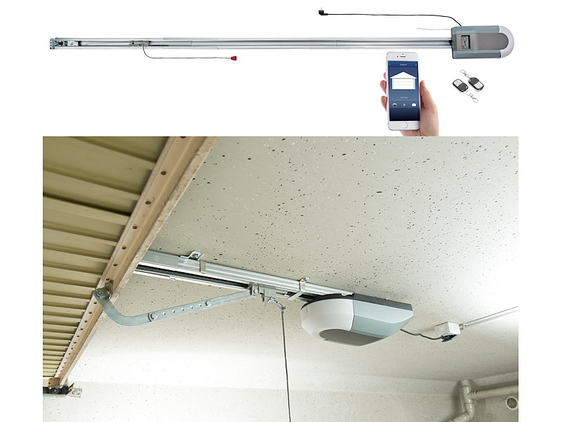 Lescars WLAN-Garagentorantrieb für 15-m²-Tore, 1.000 N,Versandrückläufer