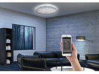 CCT-LEDs, lm, 18 Smarte 34 1350 Control Luminea Ø cm mit Home W, WLAN-Sternen-Deckenleuchte