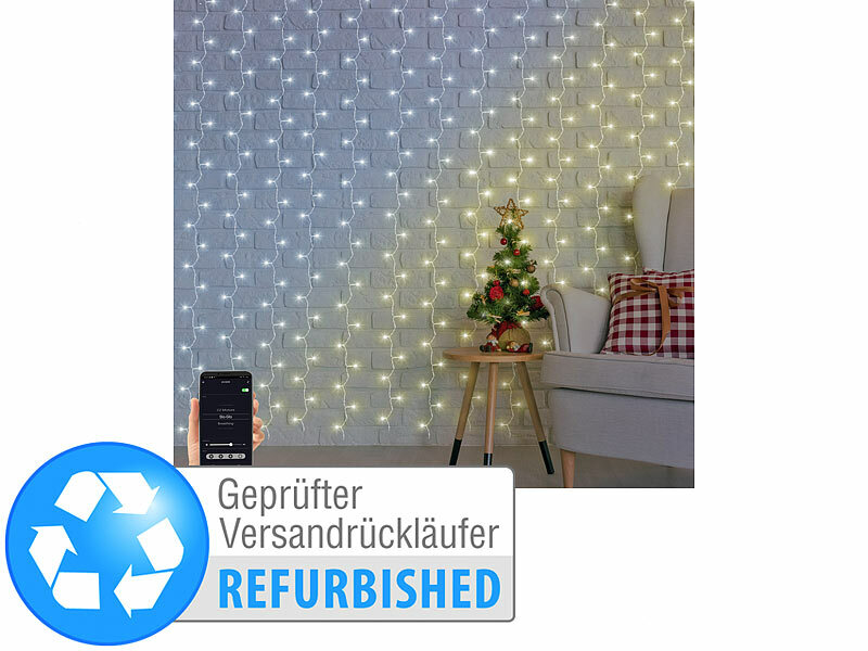 ; RGB-LED-Lichterdrähte mit WLAN, App- und Sprach-Steuerung RGB-LED-Lichterdrähte mit WLAN, App- und Sprach-Steuerung RGB-LED-Lichterdrähte mit WLAN, App- und Sprach-Steuerung 