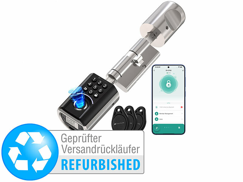 ; cilindri di chiusura per porte con app, chiavi transponder e codici numerici cilindri di chiusura per porte con app, chiavi transponder e codici numerici cilindri di chiusura per porte con app, chiavi transponder e codici numerici 