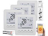 revolt 4er-Set WLAN-Thermostate für Fußbodenheizung, für Siri, Alexa & GA; Programmierbare Heizkörperthermostate mit Bluetooth Programmierbare Heizkörperthermostate mit Bluetooth Programmierbare Heizkörperthermostate mit Bluetooth 