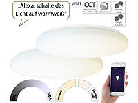 Luminea Home Control 2er-Set WLAN-LED-Deckenleuchten für Amazon Alexa&Google Assistant, 36W