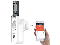 Luminea Home Control Smarte WLAN-Outdoor-Steckdose, App, Sprachsteuerung, 16 A, IP44
