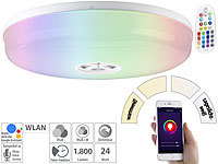 Luminea Home Control LED-Deckenleuchte RGB + CCT, mit WLAN, App und Sprachsteuerung