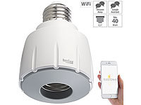 Luminea Home Control Smarte WLAN-E27-Lampenfassung, für Amazon Alexa & Google Assistant