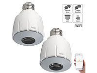 Luminea Home Control 2er-Set WLAN-E27-Lampenfassung, für Amazon Alexa & Google Assistant