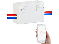 Luminea Home Control WLAN-Schalter für Licht & Co., für Siri, Alexa & Google Assistant, 10A; WLAN-Steckdosen mit Stromkosten-Messfunktion 