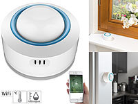 Luminea Home Control WLAN-Temperatur & Luftfeuchtigkeits-Sensor, 7-Tage-Datenspeicher, App