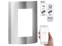 Luminea Home Control LED-Außenleuchte für Amazon Alexa & Google Assistant, 600 lm, silbern