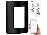 Luminea Home Control LED-Außenleuchte für Alexa & Google Assistant, 600 lm, schwarz