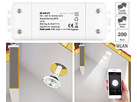 Luminea Home Control WLAN-Schalter mit Dimmer-Funktion, für Siri, Alexa & Google Assistant; WLAN-LED-Lampen GU10 RGBW WLAN-LED-Lampen GU10 RGBW WLAN-LED-Lampen GU10 RGBW 