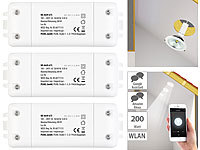 Luminea Home Control 3er-Set WLAN-Schalter mit Dimmer, für Siri, Alexa & Google Assistant; WLAN-LED-Lampen GU10 RGBW WLAN-LED-Lampen GU10 RGBW WLAN-LED-Lampen GU10 RGBW 