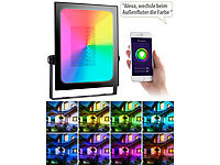 Luminea Home Control Wetterfeste LED-Fluter, RGB-Strahler außen