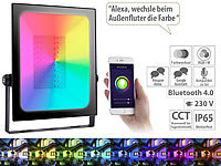 Luminea Home Control Outdoor-Fluter mit RGB-CCT-LEDs, Bluetooth & App, 4.500 lm, 60 W, IP65