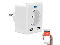 Luminea Home Control Elesion Home Assistant, USB-Steckdose Ladegerät