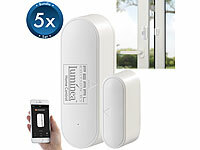 Luminea Home Control Türalarm mit App, WLAN Fensterkontakt