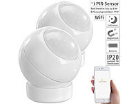 Luminea Home Control 2er-Set WLAN-PIR-Bewegungsmelder und Lichtsensor mit App