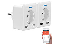 Luminea Home Control Aufputzsteckdose mit USB