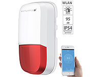 VisorTech WLAN-Outdoor-Sirene mit Blinklicht und 95 dB, IP54, ELESION-kompatibel; GSM-Funk-Alarmanlagen GSM-Funk-Alarmanlagen GSM-Funk-Alarmanlagen GSM-Funk-Alarmanlagen 