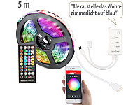 Luminea Home Control LED Lichtstreifen, LED Glaskantenbeleuchtung