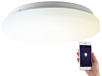 Luminea Home Control WLAN-LED-Deckenleuchte für Amazon Alexa & Google Assistant, CCT, 18 W; WLAN-LED-Lampen E27 RGBW 
