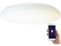 Luminea Home Control WLAN-LED-Deckenleuchte für Amazon Alexa & Google Assistant, CCT, 36 W; WLAN-LED-Lampen E27 RGBW 