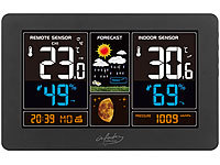 ; Funk-Wetterstationen mit Außensensor, WLAN und App, Wetterstationen mit Farb-Display, Funkuhr und Außensensor 