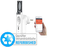 Luminea Home Control Outdoor-WLAN-Steckdose, komp. Versandrückläufer; WLAN-Steckdosen mit Stromkosten-Messfunktion WLAN-Steckdosen mit Stromkosten-Messfunktion 