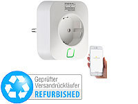 Luminea Home Control WLAN-Steckdose, App, komp. mit Amazon Alexa (Versandrückläufer); WLAN-Steckdosen mit Stromkosten-Messfunktion WLAN-Steckdosen mit Stromkosten-Messfunktion 