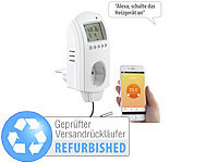 revolt WLAN-Steckdosen-Thermostat für Heizgeräte, App, Versandrückläufer; Energiekostenmesser 