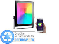 Luminea Home Control Outdoor-Fluter mit RGB-CCT-LEDs, Bluetooth & App, Versandrückläufer; WLAN-LED-Lampen GU10 RGBW 