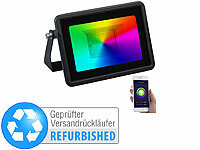 Luminea Home Control WLAN-RGB-CCT-Fluter, App, Sprachsteuerung, Versandrückläufer; WLAN-USB-Stimmungsleuchten mit RGB + CCT-LEDs und App 