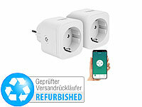 Luminea Home Control 2er-Set WLAN-Steckdosen, Apple-HomeKit-zertifiziert, Versandrückläufer