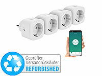 Luminea Home Control 4er-Set WLAN-Steckdosen, Apple-HomeKit-zertifiziert, Versandrückläufer; WLAN-LED-Lampen E27 RGBW 