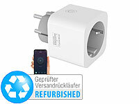 Luminea Home Control WLAN-Steckdose mit Energiekostenmesser, Versandrückläufer; WLAN-Steckdosen, Outdoor-WLAN-Steckdosen mit Strommess-Funktion WLAN-Steckdosen, Outdoor-WLAN-Steckdosen mit Strommess-Funktion 