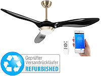 Sichler Haushaltsgeräte 2in1-WLAN-Deckenventilator & LED-Lampe, Versandrückläufer; Deckenventilatoren mit Lampe Deckenventilatoren mit Lampe 