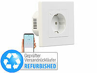 Luminea Home Control WLAN-Unterputz-Steckdose, Versandrückläufer; WLAN-Steckdosen mit Stromkosten-Messfunktion WLAN-Steckdosen mit Stromkosten-Messfunktion 