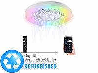 Sichler Haushaltsgeräte 2in1-WLAN-Deckenleuchte & Ventilator, RGB-CCT-LEDs, Versandrückläufer; Deckenventilatoren mit Lampe 