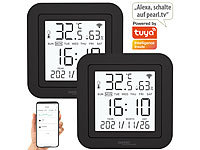 Luminea Home Control Tischuhren, Hygrometer Thermometer