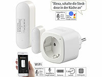 Luminea Home Control Smarte Steuerung für Abluft, Heizung, Licht, WLAN-Sensor & -Steckdose; WLAN-Steckdosen mit Stromkosten-Messfunktion WLAN-Steckdosen mit Stromkosten-Messfunktion WLAN-Steckdosen mit Stromkosten-Messfunktion 