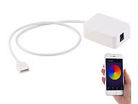 Luminea WLAN-Controller (LED Serie LAC), Amazon Alexa & Google Assistant komp.; WLAN-LED-Streifen-Sets weiß WLAN-LED-Streifen-Sets weiß WLAN-LED-Streifen-Sets weiß 