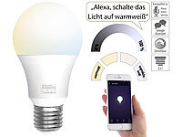 Luminea Home Control WLAN-LED-Lampe, E27, 806 lm, für Amazon Alexa & Google Assistant, CCT; Wireless LED Bulbs with voice control Wireless LED Bulbs with voice control 
