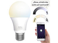 Luminea Home Control WLAN Glühlampe, Alexa Glühbirne E27