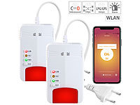 VisorTech 2er-Set Multi-Gasmelder für haushaltsübliche Gase, mit WLAN & App