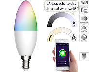 Luminea Home Control WLAN-LED-Kerze, E14, RGB-CCT, 5,5 W (ersetzt 40 W), 470 lm, App