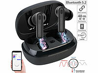 auvisio In-Ear-Stereo-Headset mit ANC, Bluetooth 5.2, Ladebox, App, schwarz