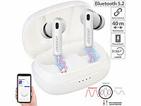 auvisio In-Ear-Stereo-Headset mit ANC, Bluetooth 5.2, Ladebox, App, weiß