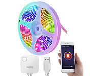 ; WLAN-RGB-LED-Lichtstreifen mit App und Sprachsteuerung, WLAN-RGBIC-LED-Lichtsteifen mit App und SprachsteuerungUSB-WLAN-LED-Streifen-Set in RGB und CCT mit Sprach- & Soundsteuerung 